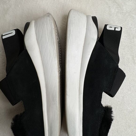 UGG Silverlake Sandals Sheepskin Black Logo Chunky Platform 7.5 - Picture 6 of 11